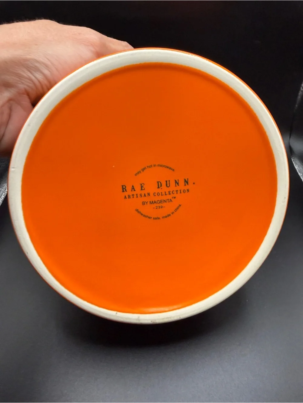 Rae Dunn Orange Lick or Treat Halloween Ceramic Dog Bowl